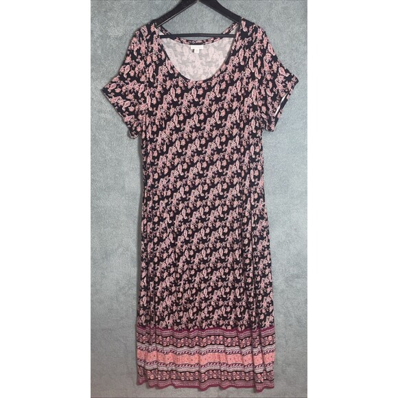 J Jill Womens Maxi Dress Size 2X Stretch Floral Beach Tropical Boho Festival - Picture 1 of 11